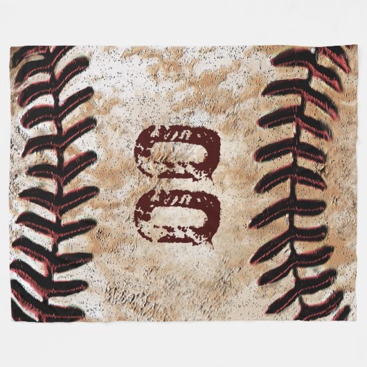 Grote  Baseball Blanket met Jersey NUMBER Fleece Deken (Voorkant (Horizontaal))