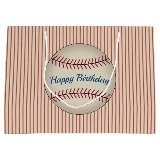 Grote Baseball Verjaardag Gift Bag Groot Cadeauzakje (Voorkant)