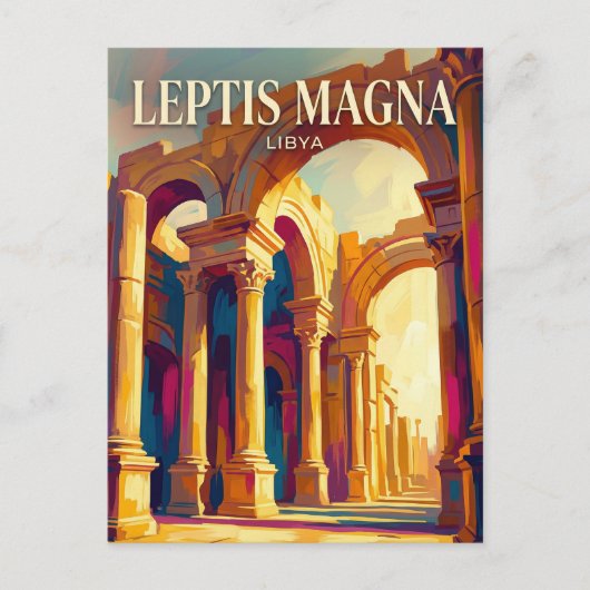 Grote Basiliek, Leptis Magna Libië Briefkaart (Voorkant)