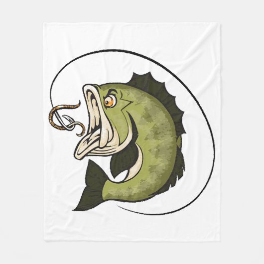 Grote Bass Mond Fleece Deken (Voorkant)