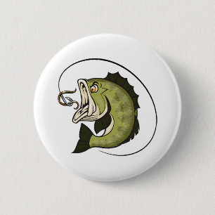 Grote Bass Mond Ronde Button 5,7 Cm