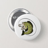 Grote Bass Mond Ronde Button 5,7 Cm (Voorkant /achterkant)