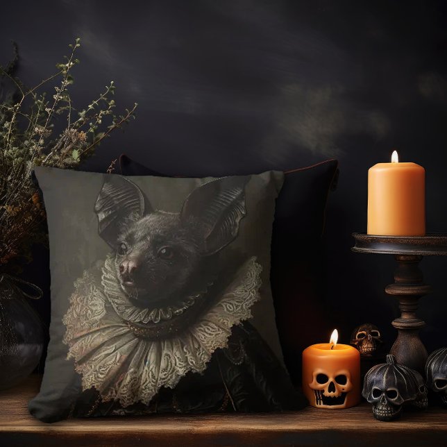 Grote Bat in Barokke Kleding Kussen (Creator heeft geüpload)