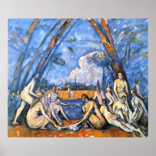 Grote Bathers 2 van Paul Cezanne Poster (Voorkant)