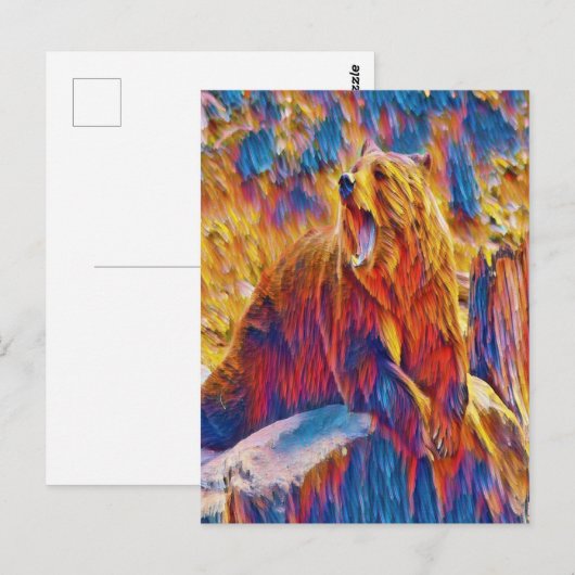 Grote beer briefkaart (Voorkant / Achterkant)