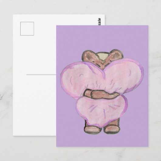 Grote Beer Hug. Briefkaart (Voorkant / Achterkant)