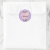 Grote Beer Hug. Ronde Sticker (Tas)