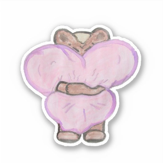 Grote Beer Hug. Sticker (Voorkant)