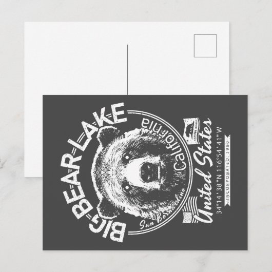 GROTE BEER LAKE CALIFORNIA - STAD VAN GROTE BEER BRIEFKAART (Voorkant / Achterkant)