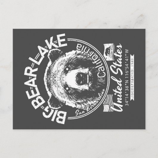 GROTE BEER LAKE CALIFORNIA - STAD VAN GROTE BEER BRIEFKAART (Voorkant)