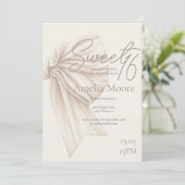 Grote Beige Bow Boho Sweet 16 Kaart (Staand voorkant)