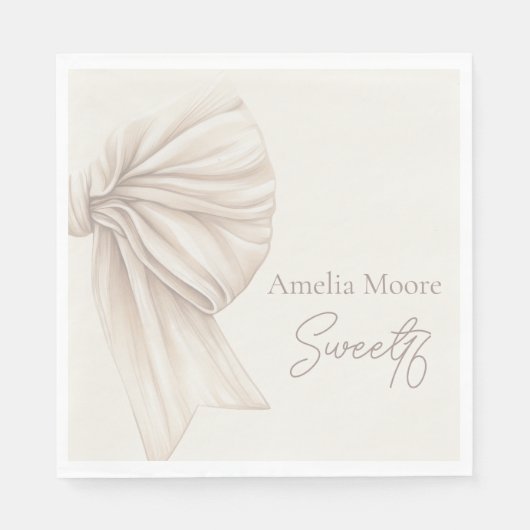 Grote Beige Bow Boho Sweet 16 Servet (Voorkant)