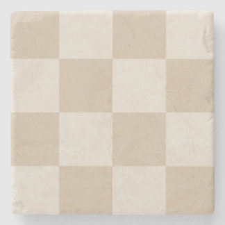 Grote Beige Dambordpatroon Stenen Onderzetter