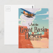 Grote Bekkenwoestijn vintage reisposter. Briefkaart (Voorkant / Achterkant)