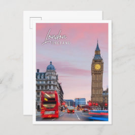 Grote ben en huizen van het parlement Londen Engel Briefkaart