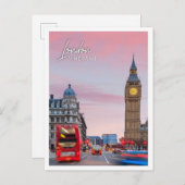 Grote ben en huizen van het parlement Londen Engel Briefkaart (Voorkant / Achterkant)