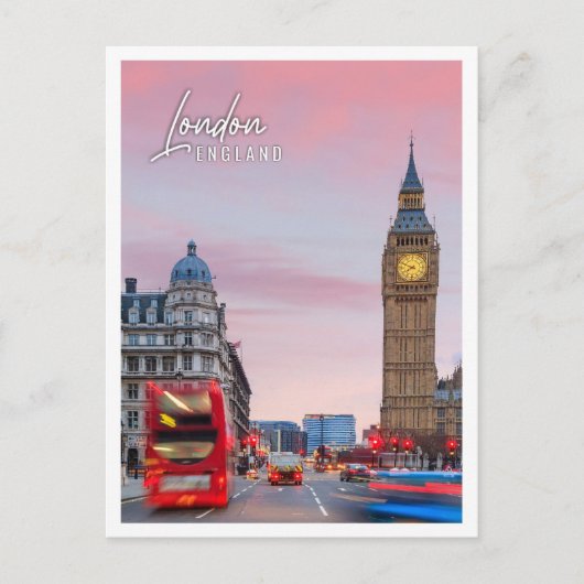 Grote ben en huizen van het parlement Londen Engel Briefkaart (Voorkant)