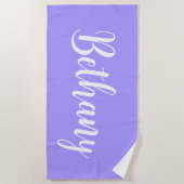 Grote benaming in het Wit op Lavender Strandlaken (Voorkant)