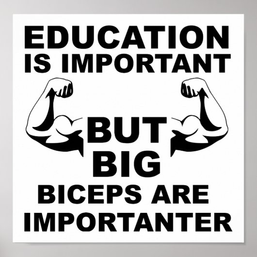 Grote Biceps Importanter Grappige Poster (Voorkant)
