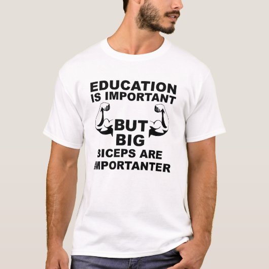 Grote Biceps Importanter Grappige Tshirt (Voorkant)