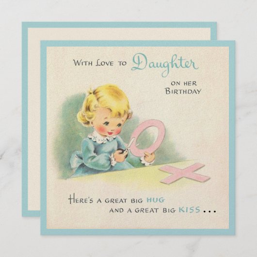 Grote Big Hug en Kiss Birthday Kaart (Voorkant / Achterkant)