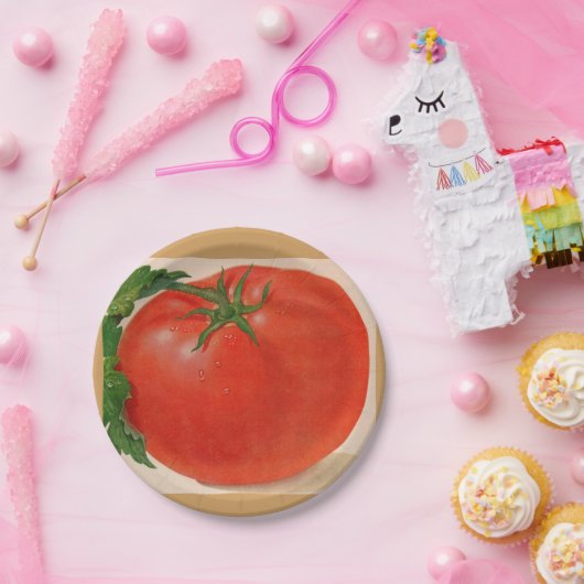 grote BIG juicy tomato Papieren Bordje (Feest)