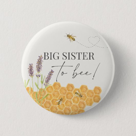 Grote bijenkast, honingbijenknop voor baby shower ronde button 5,7 cm (Voorkant)