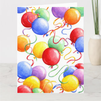 Grote Birthday-kaart Kleurrijke ballonnen Kaart