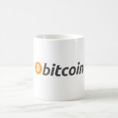 Grote Bitcoin logo met oranje Bitcoin-symbool Koffiemok (Center)