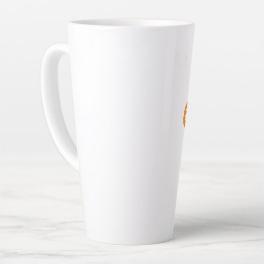Grote Bitcoin logo met oranje Bitcoin-symbool Latte Mok (Linkerhoek)