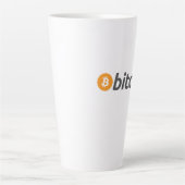 Grote Bitcoin logo met oranje Bitcoin-symbool Latte Mok (Voorkant)