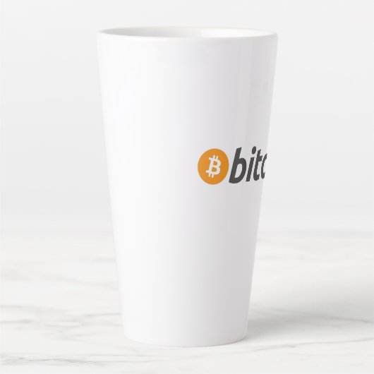 Grote Bitcoin logo met oranje Bitcoin-symbool Latte Mok (Voorkant)
