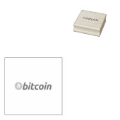 Grote Bitcoin logo met oranje Bitcoin-symbool Rubberstempel (Gestempeld)
