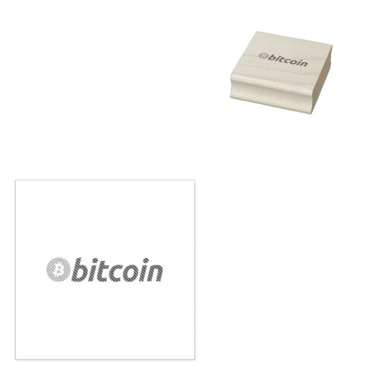 Grote Bitcoin logo met oranje Bitcoin-symbool Rubberstempel (Gestempeld)