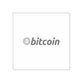 Grote Bitcoin logo met oranje Bitcoin-symbool Rubberstempel (Afrduk)