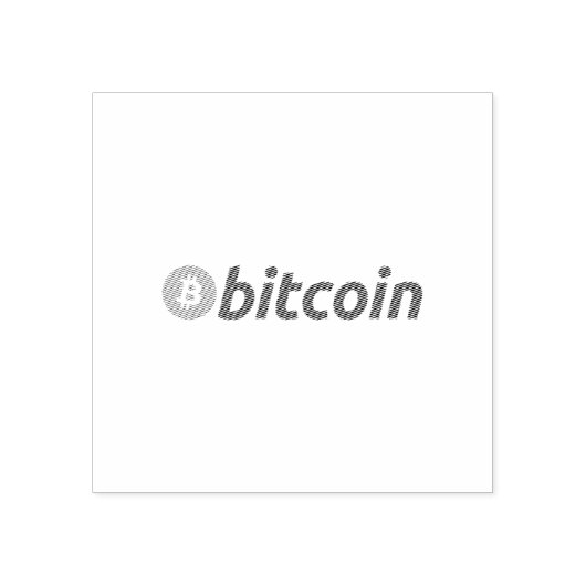 Grote Bitcoin logo met oranje Bitcoin-symbool Rubberstempel (Afrduk)