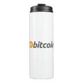 Grote Bitcoin logo met oranje Bitcoin-symbool Thermosbeker (Voorkant)