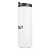 Grote Bitcoin logo met oranje Bitcoin-symbool Thermosbeker (Geroteerd rechts)