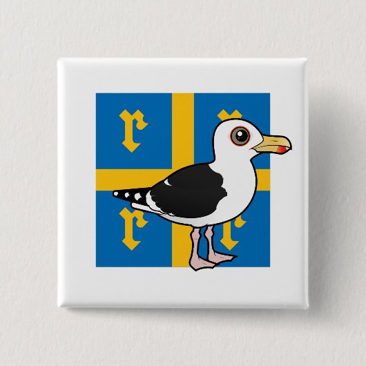 Grote Black-backed Gull van Rauma Finland Vierkante Button 5,1 Cm (Voorkant)