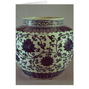 Grote blauw- en witte ringvaas