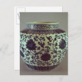 Grote blauw- en witte ringvaas briefkaart (Voorkant / Achterkant)