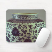 Grote blauw- en witte ringvaas muismat (Met muis)