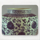 Grote blauw- en witte ringvaas muismat (Voorkant)