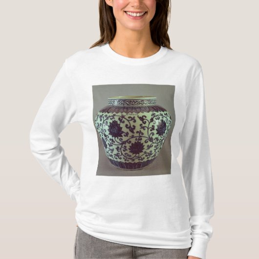 Grote blauw- en witte ringvaas t-shirt (Voorkant)