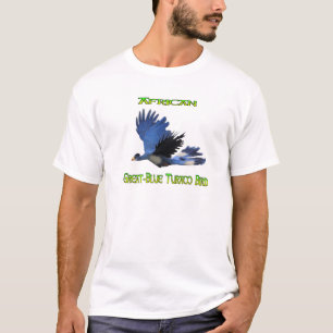 Grote Blauwe Afrikaanse Turaco Vogel T-shirt