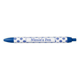 Grote blauwe Aqua Polka Dots gepersonaliseerd Inkt Pen