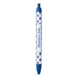 Grote blauwe Aqua Polka Dots gepersonaliseerd Inkt Pen