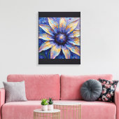 Grote Blauwe Bloem Impressionistische Print | Bota (Insitu (Woonkamer))