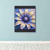 Grote Blauwe Bloem Impressionistische Print | Bota (Insitu (Houten vloer))