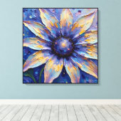 Grote Blauwe Bloem Impressionistische Print | Bota (Insitu (Houten vloer))